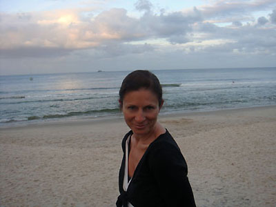 Debbie on Main Beach at sunset