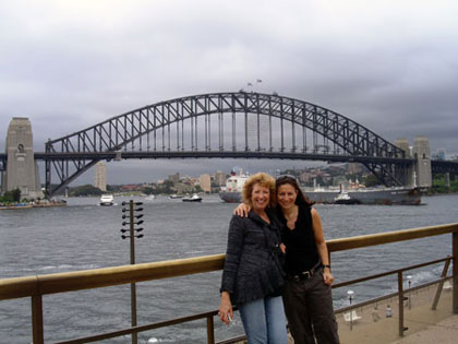 Cyndy and Debbie with Harbour Bridge