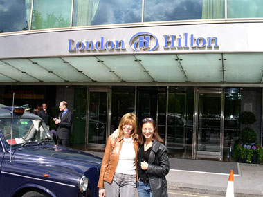 Cyndy and Debbie at the London Hilton