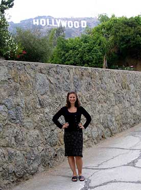 Debbie under the Hollywood sign