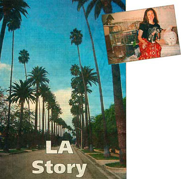 LA story - palm trees and Debbie with menagerie